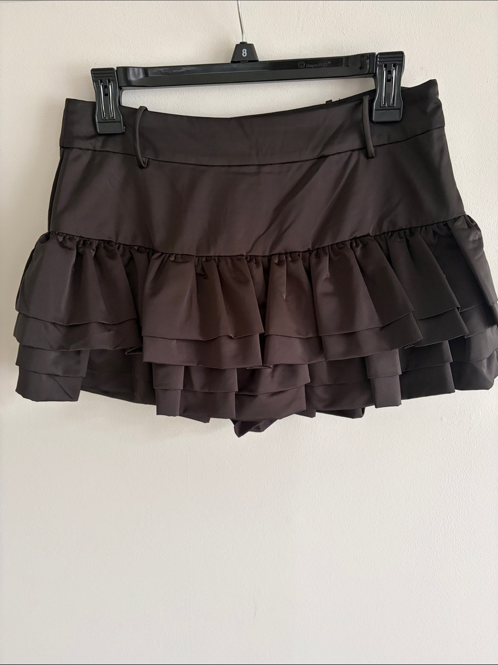 Tiered Ruffle Mini Skirt — Black